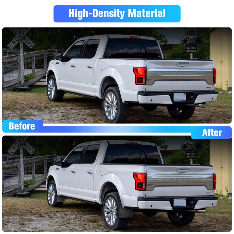 Generic LitMiRaCle Mud Guards Ford F150 Accessory, 4 Pcs Tires Fender, Front and Rear Mudguard for Ford F150 2015/2016/2017/2018/2019/2020 (with OEM Fender Flares), Black, Style B  - Image 2