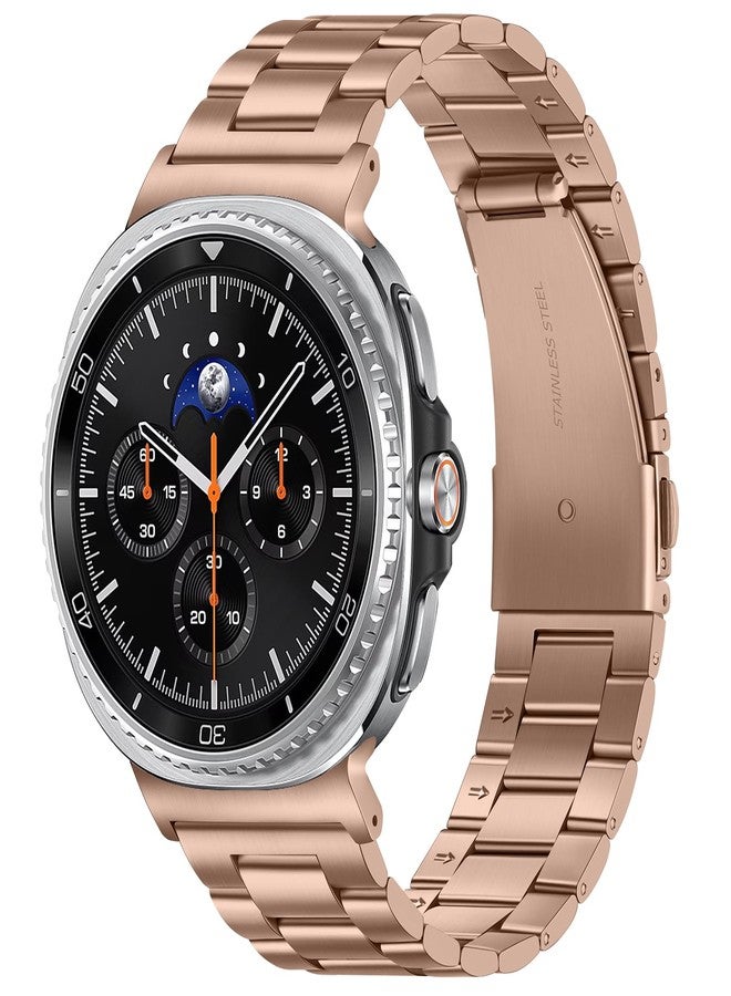 Suphart Metal Strap Compatible with Samsung Galaxy Watch 7 6 5 4 FE Strap 44 mm 40 mm, No Gap Replacement Straps for Galaxy Watch 6 Classic 47 mm 43 mm/5 Pro 45 mm, Rose Gold - Image 1