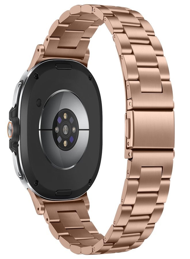 Suphart Metal Strap Compatible with Samsung Galaxy Watch 7 6 5 4 FE Strap 44 mm 40 mm, No Gap Replacement Straps for Galaxy Watch 6 Classic 47 mm 43 mm/5 Pro 45 mm, Rose Gold - Image 4