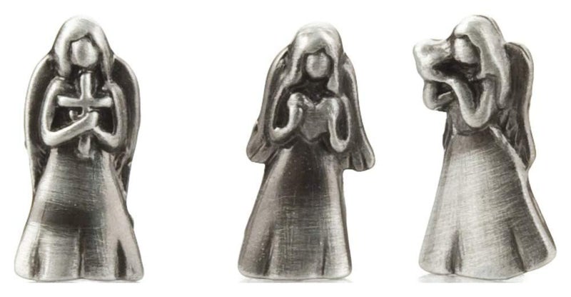 Ganz Angel Prayer Box Trinket - Triple Angels Charm Pewter - Image 3