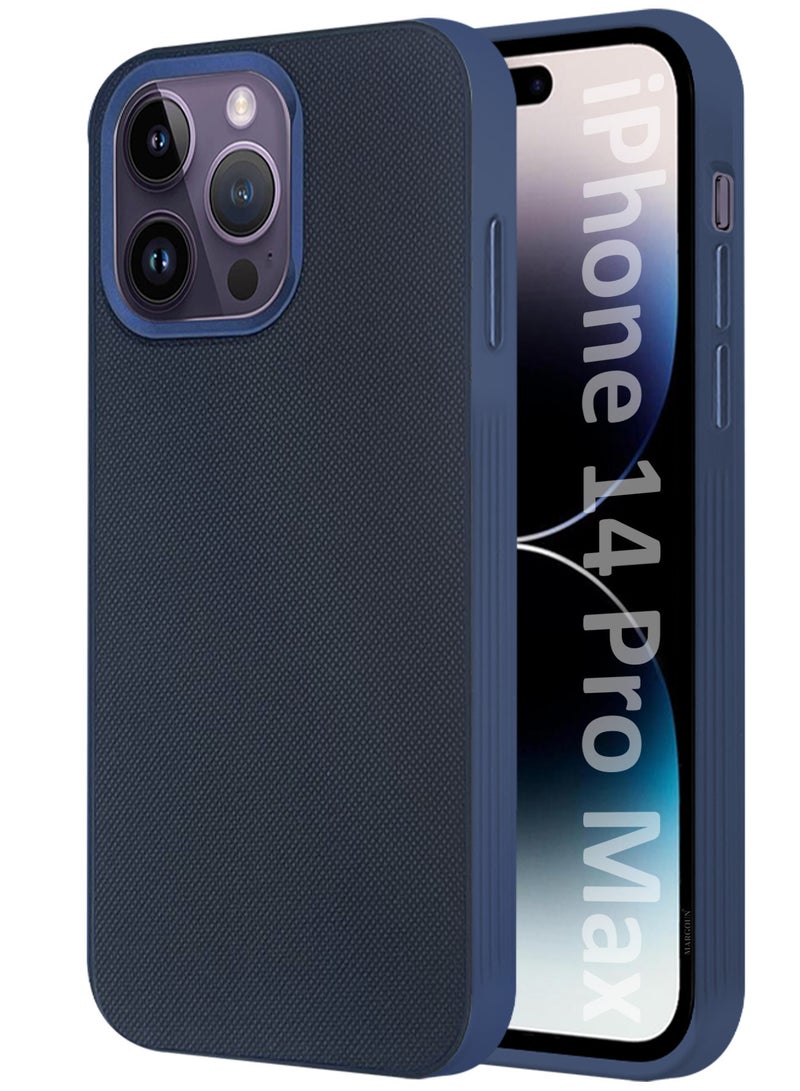 CATANES غطاء هاتف آيفون 14 برو ماكس من الجلد النباتي، تصميم نحيف، حواف مرتفعة لحماية الكاميرا والشاشة - Image 1