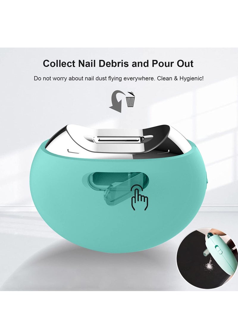 SOLARAE Automatic Electric Nail Clipper for Infants, Toddlers, Kids, and Seniors - Safe and Easy Trimmer for Fingernails (Green) - Image 4