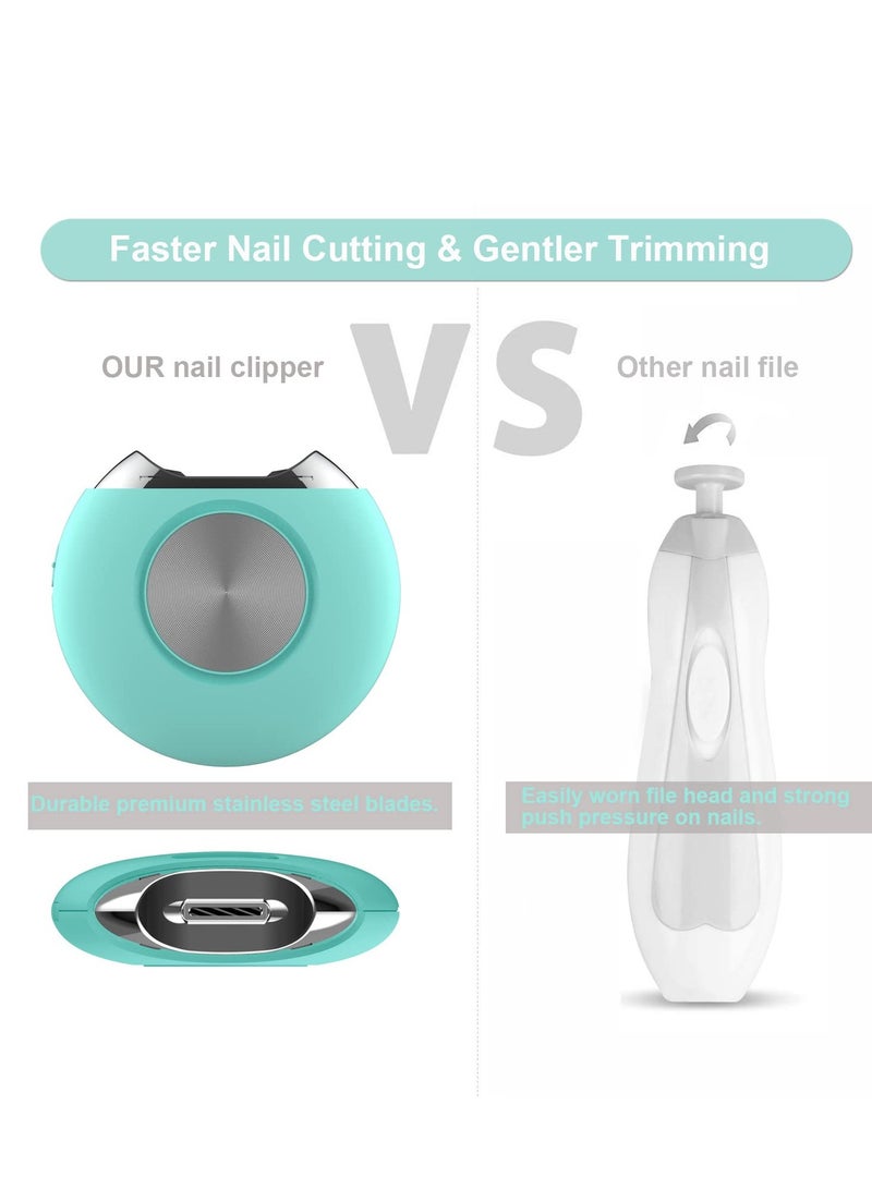 SOLARAE Automatic Electric Nail Clipper for Infants, Toddlers, Kids, and Seniors - Safe and Easy Trimmer for Fingernails (Green) - Image 5