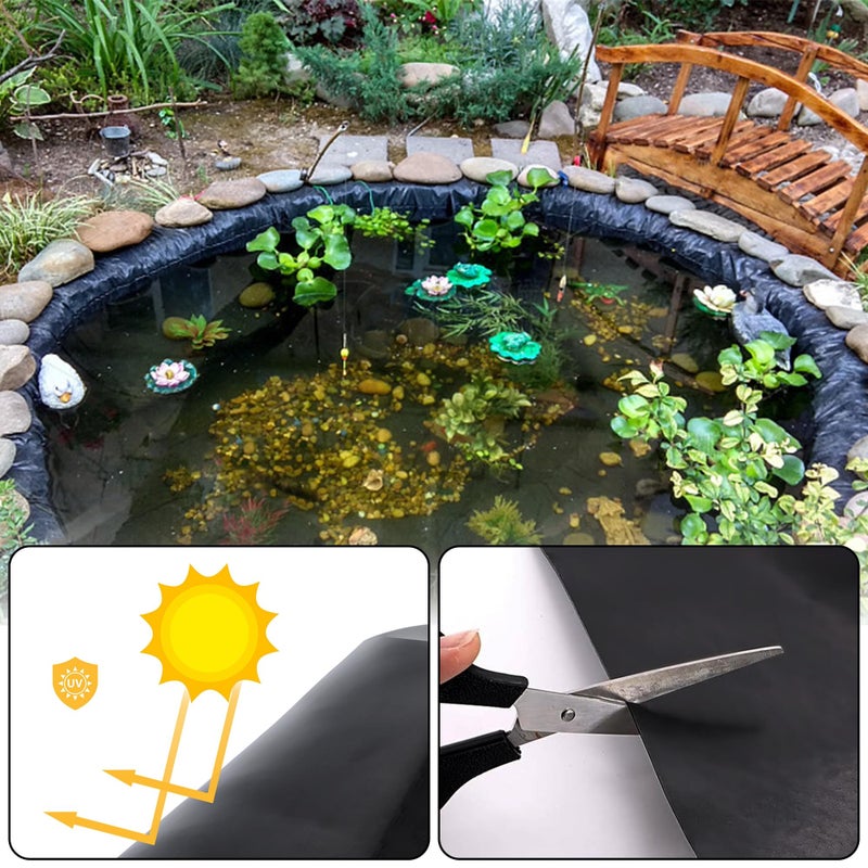 Adroiteet 14 x 14 FT Pond Liner, 20 Mil Fish Pond HDPE Liner, Pond Liners for Outdoor Ponds, Koi Ponds, Garden Fountain, Waterfall - Image 4