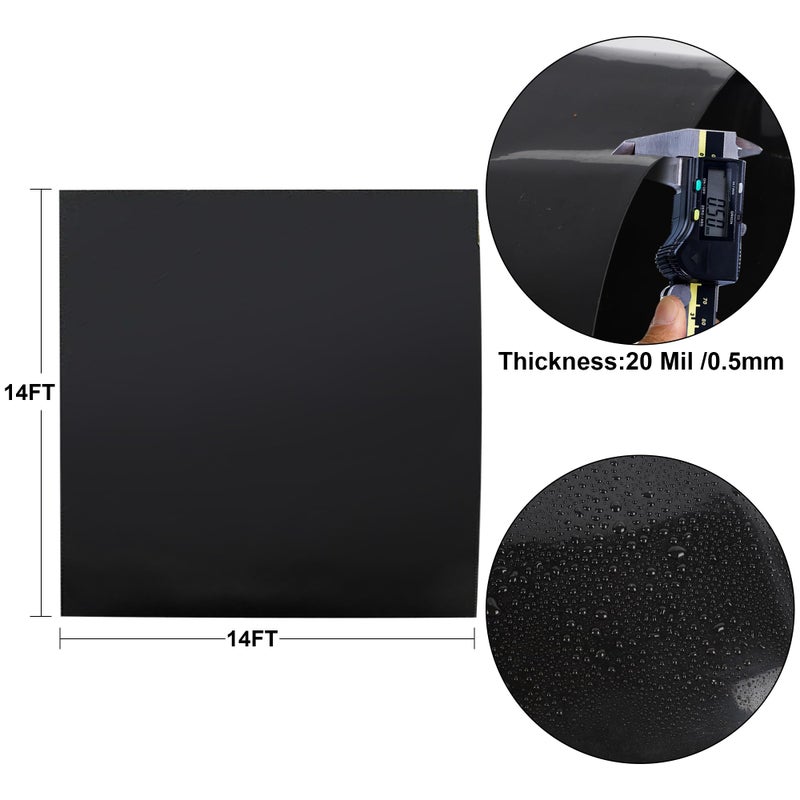 Adroiteet 14 x 14 FT Pond Liner, 20 Mil Fish Pond HDPE Liner, Pond Liners for Outdoor Ponds, Koi Ponds, Garden Fountain, Waterfall - Image 3