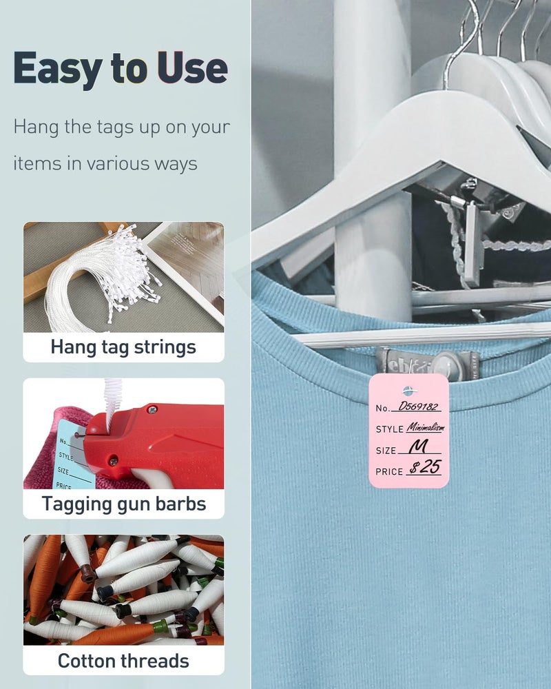 Uniclife 900 Pcs Unstrung Price Tags for Clothes Writable Colored Clothing Tag Without String Small Paper Tags for Pricing Hang Tag Labels for Retail Jewelry Merchandise, 2" x 1 2/5" - Image 5