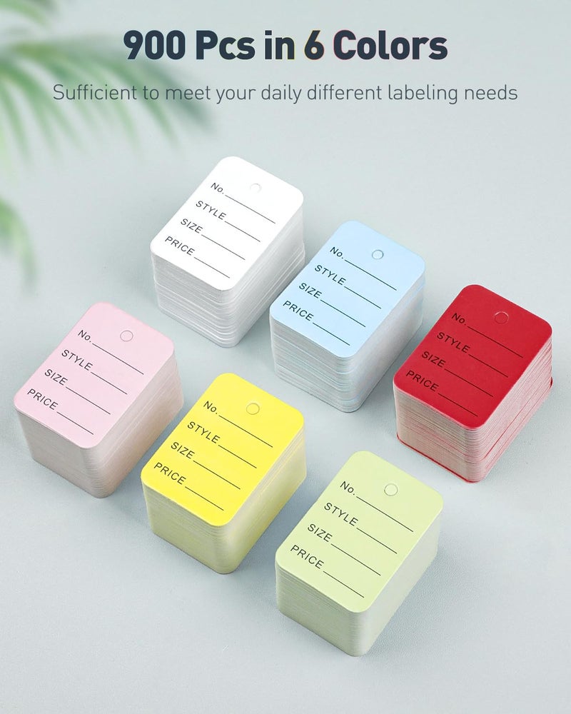 Uniclife 900 Pcs Unstrung Price Tags for Clothes Writable Colored Clothing Tag Without String Small Paper Tags for Pricing Hang Tag Labels for Retail Jewelry Merchandise, 2" x 1 2/5" - Image 3