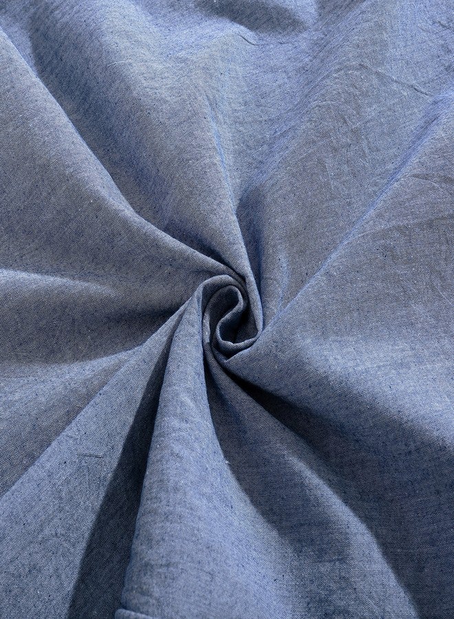 Evolive 100% Cotton Pre-Washed Melange Blue Body Pillow Cover/Case 21"x 54" with Zipper Closure (Blue, 21"x54") - Image 5