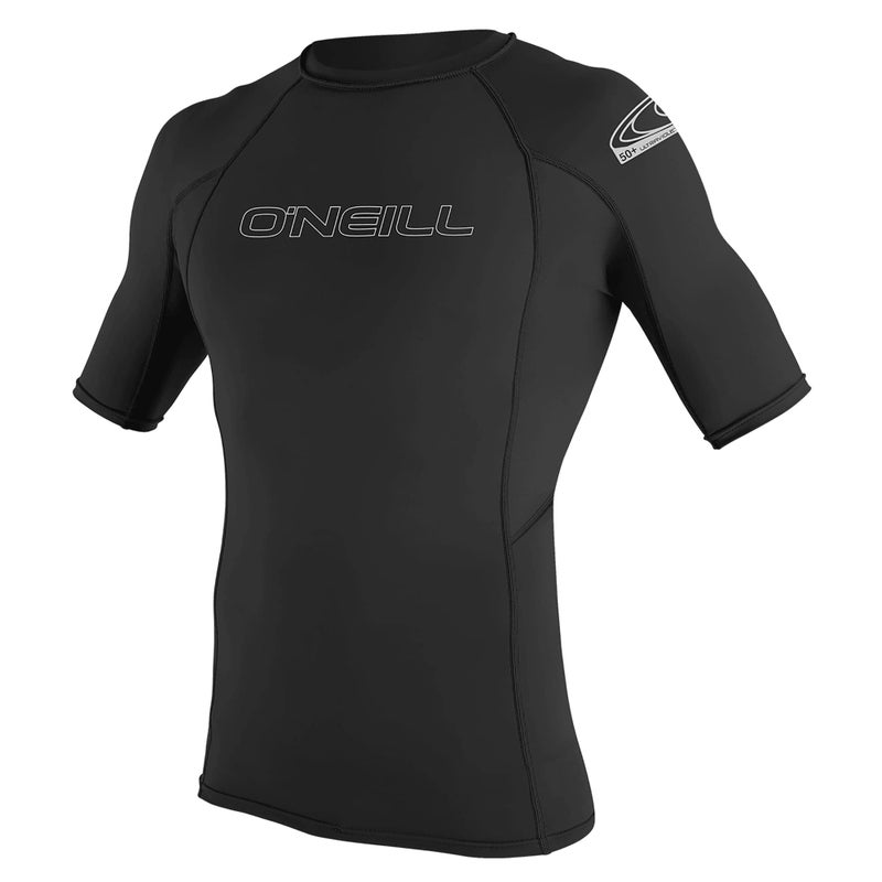 O'NEILL O'Neill Men's Basic Skins UPF 50+ Short Sleeve Rash Guard, Black, Small  - Image 1