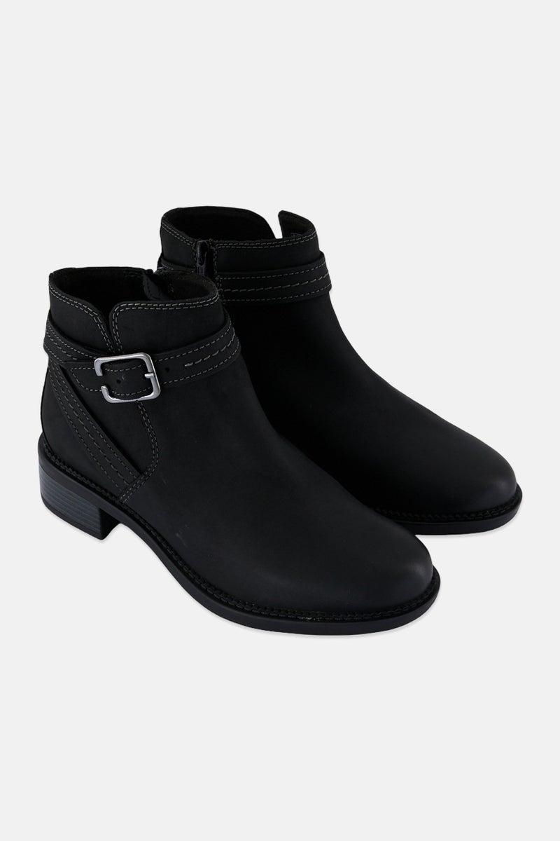 clarks Women Standard Maye Strap Zipper Up Ankle Boots, Black  - Image 1