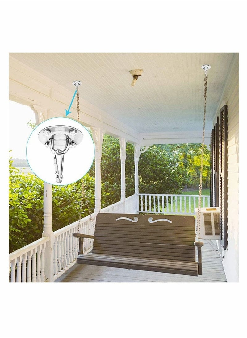 2 Set Ceiling Hook, Hanging Chair Swing Hook Hammock Hanging Hooks Kit Stainless Steel Ceiling Mount Heavy Duty Hook for Porch Chair Yoga Hammock Gym Swing  - Image 2