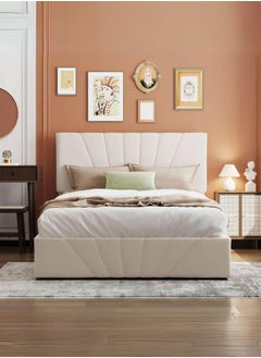 Bed and Mattress Zone Nirvana Platform Bed 200x150 Queen Size Beige Color 