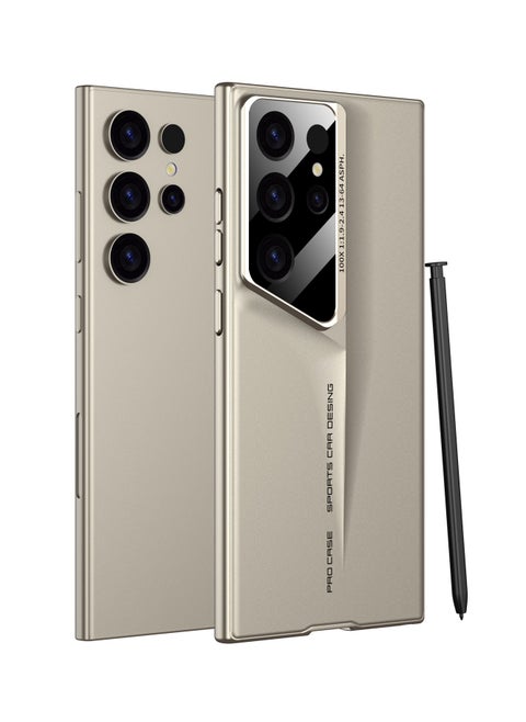 Samsung Galaxy S23 Ultra Ultra Slim Carbon Fiber Back Cover – Luxury Sport Car Design, Premium Fiber Camera Protection, Shockproof Anti-Scratch Case (Gold)