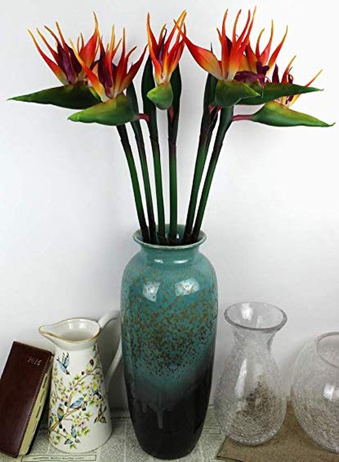 Dodxiaobeul Large Bird of Paradise 32 Inch Permanent Flower,UV Resistant No Fade Flower Part is Made of Soft Rubber PU,Artificial Flower Plants for Home Office 2 Pcs (Orange red) - Image 5