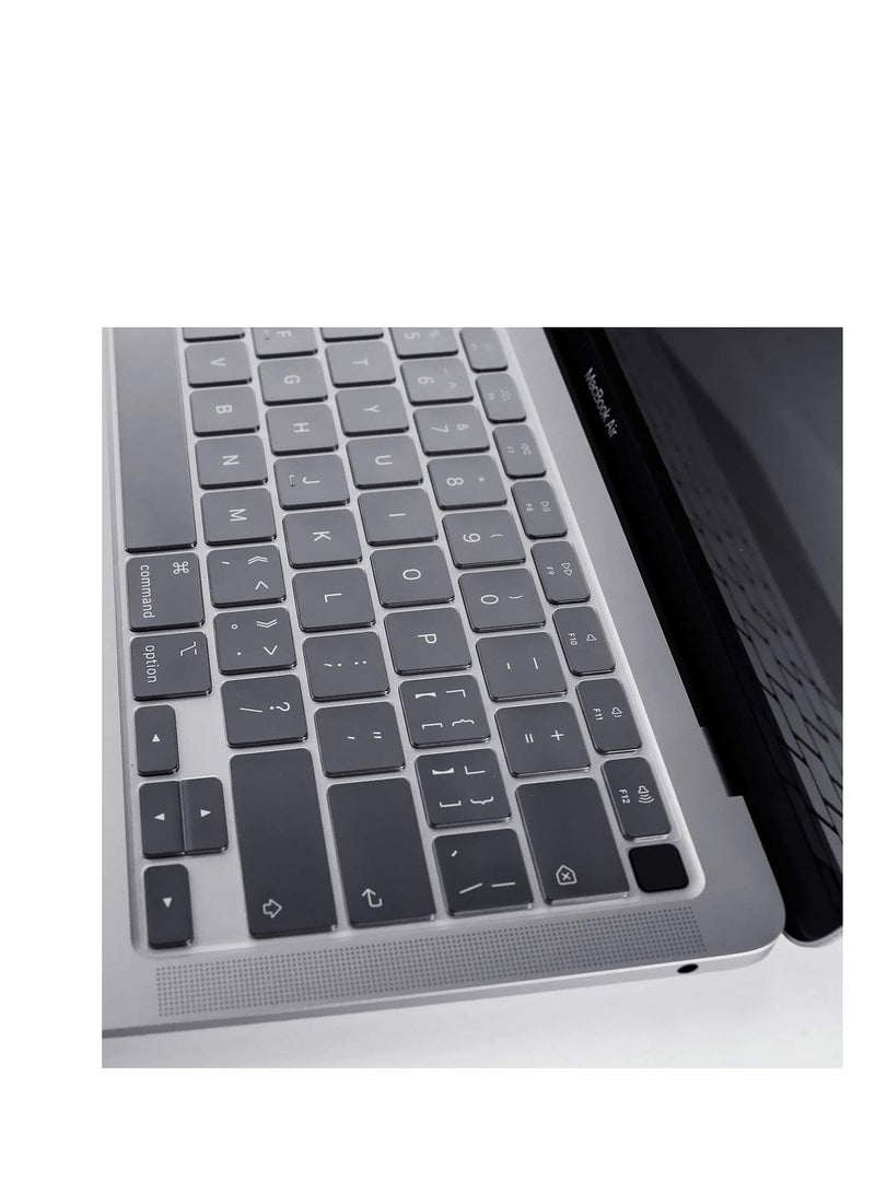 SYOSI Keyboard Cover for New MacBook Air 13 inch Model A2179 A2337 Apple M1 Chip with Touch ID Transparency Keyboard Protective Skin, Ultra Thin TPU MacBook Air Keyboard Cover-TPU/Clearغطاء لوحة المفاتيح لج - Image 2