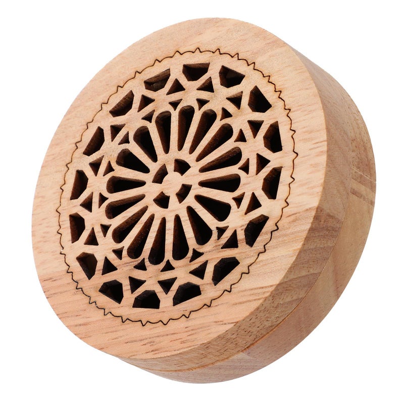 Solid Wood Incense Burner with Hollow Carving Home Fragrance Meditation Holder and Sticks - Image 2
