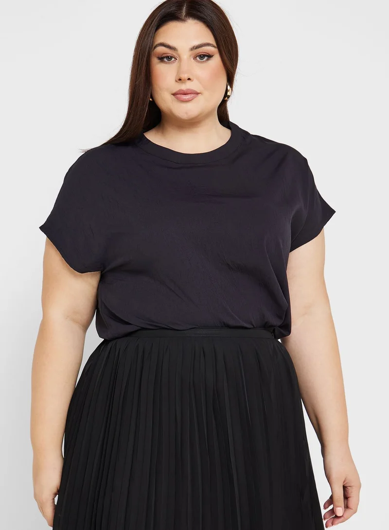 Ella Plus Cap Sleeve Wide Fit Blouse