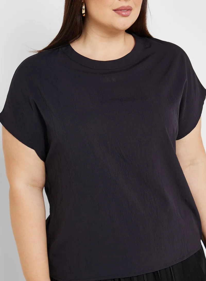 Ella Plus Cap Sleeve Wide Fit Blouse