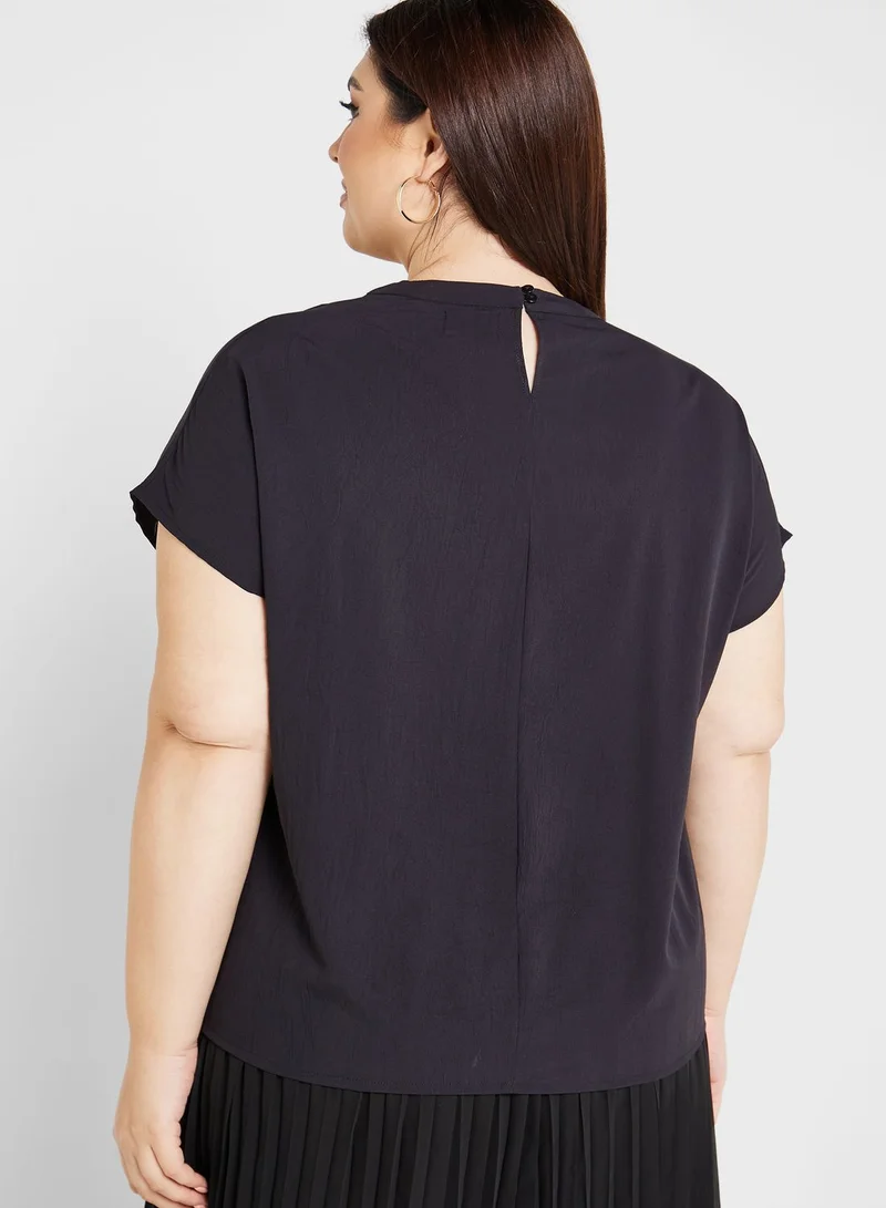 Ella Plus Cap Sleeve Wide Fit Blouse