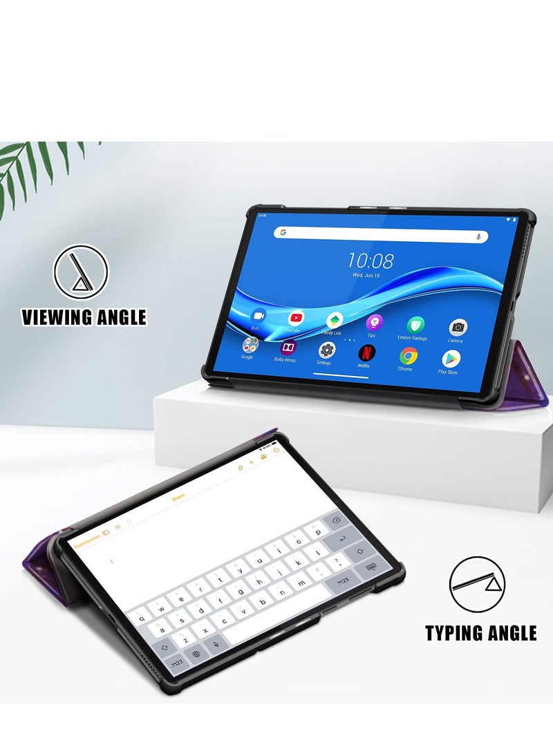 Case for Lenovo Tab M10 HD (2nd Gen) TB-X306X/TB-X306F - PU Leather Smart Shell Stand Cover Case for Lenovo Tab M10 HD (2nd Gen) 10.1 Inch 2020 Tablet(Milky Way) - Image 5