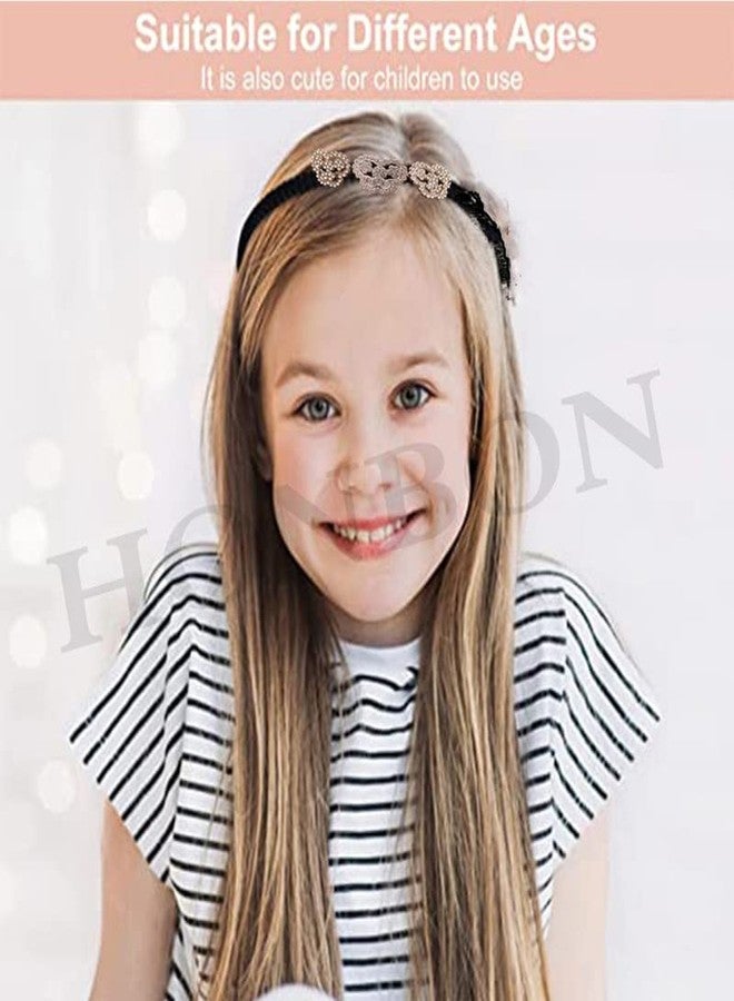 Honbon Fashion Hair Band Women Girls Plastic Crystal Hairbands Headband Beautiful Jewelry Headwear Hair Band Accessories Stylish Shining Headwear 2pcs - Image 5