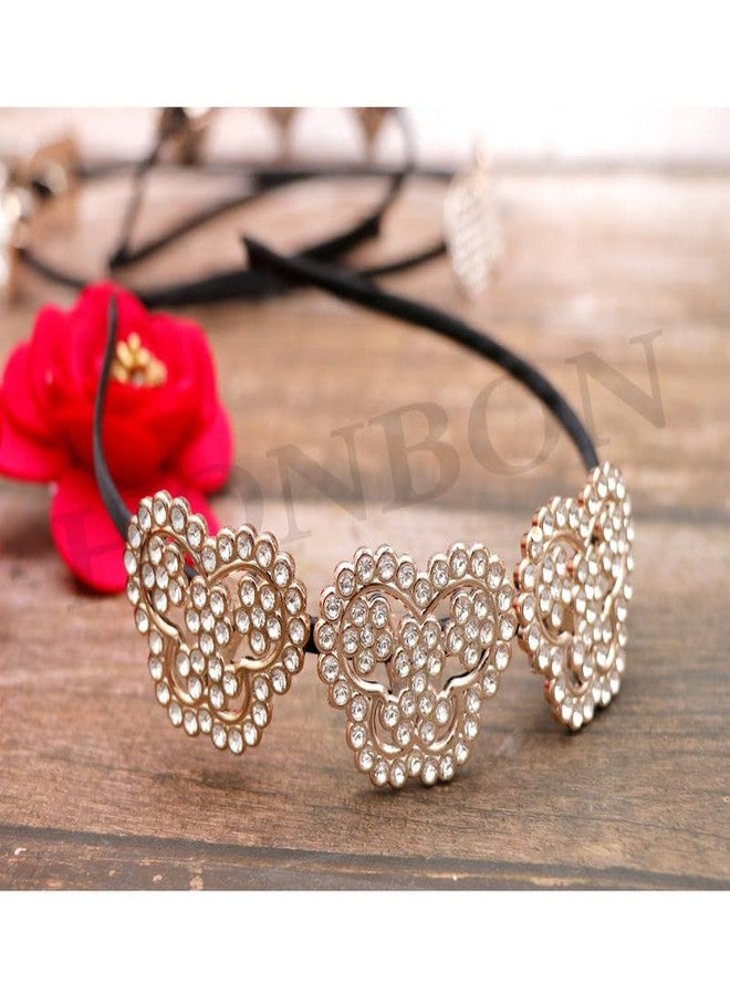 Honbon Fashion Hair Band Women Girls Plastic Crystal Hairbands Headband Beautiful Jewelry Headwear Hair Band Accessories Stylish Shining Headwear 2pcs - Image 3