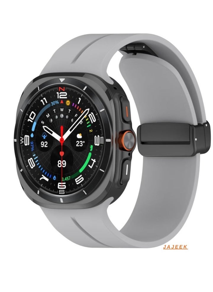 JAJEEK Magnetic Band Compatible with Samsung Galaxy Watch 7 Ultra 2024 – D-Buckle Silicone Sports Strap, No Gap Magnetic Replacement Band for Men & Women - Image 1