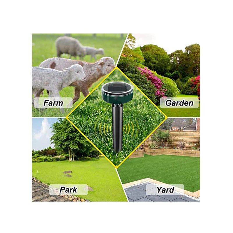 Zikra Solar Mole Repellent Ultrasonic, 1Pcs Gopher Mole Stopper Solar Powered, Sonic Mole Deterrent Groundhog Chipmunk Snake Rodent Vole Spikes Chaser Squirrel Rat Control Lawn Garden Yard - Image 4
