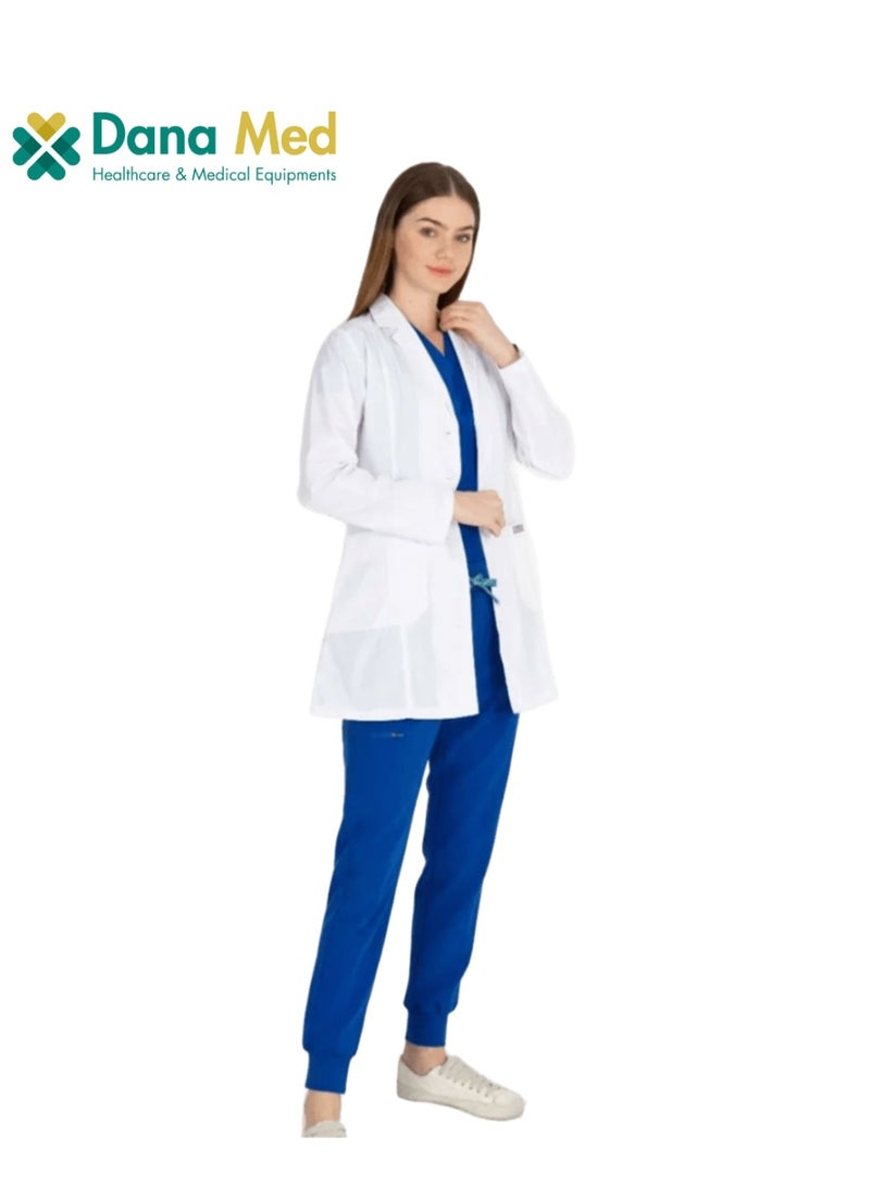Unisex Medical Lab Coat, White Doctor’s Consultation Coat with Pockets - Premium Quality - Image 1