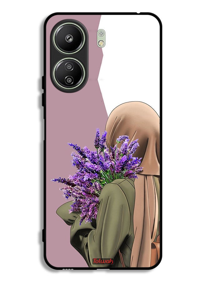 Tolwak Xiaomi Redmi 13C Protective Case Cover Holding Flower - Image 1