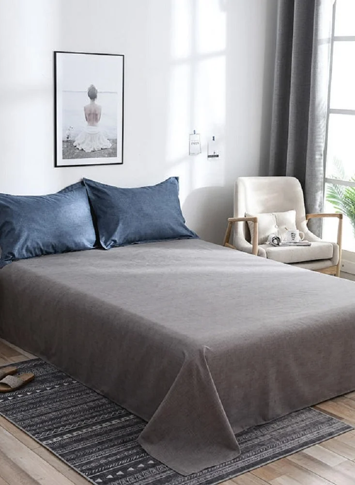 Sharpdo 4-Piece Bedding Set Sheet Set Comforter Set Luxurious Cotton And Soft Microfiber With 1 Duvet/quilt Cover And 1 Flat Sheet And 2 Pillowcases Queen 2.0m Bed (200*230cm)