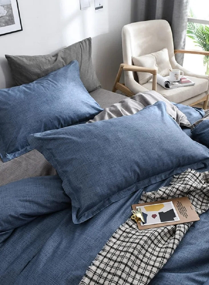 Sharpdo 4-Piece Bedding Set Sheet Set Comforter Set Luxurious Cotton And Soft Microfiber With 1 Duvet/quilt Cover And 1 Flat Sheet And 2 Pillowcases Queen 2.0m Bed (200*230cm)