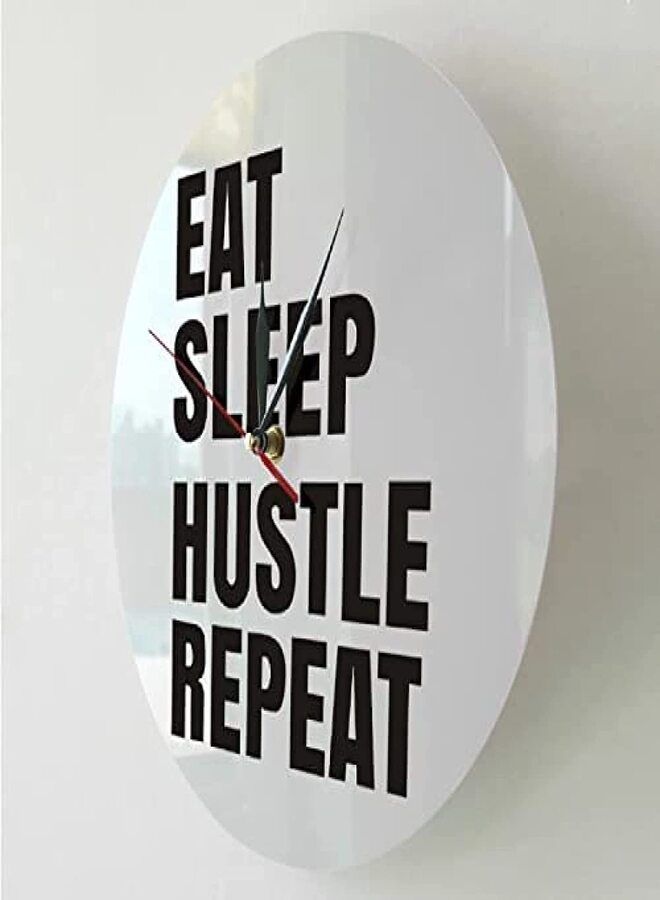 WALL BEAUTY Eat Sleep Hustle Repeat Acrylic Wall Clock - Image 2