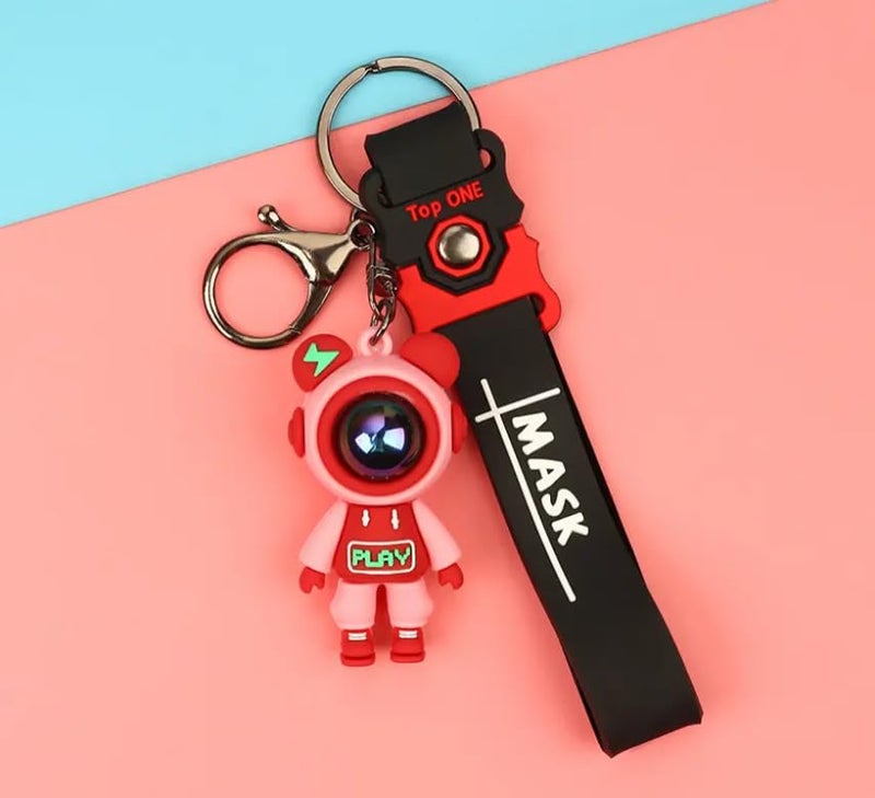 AEROSTARK Cartoon Characters Keychain for Girls Boys, Cute Silicon Keychains Accessories Keyring Key Purse Backpack Car Charms for Kids Gifts (Space Man Red 1Pc) - Image 5