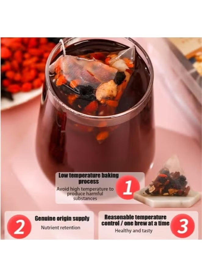 Wins Town Ginseng Five Treasure Tea – Herbal Blend with Red Dates, Goji Berries, Mulberries, Astragalus & Ginseng – 5g × 20 Bags × 2 Packs - Image 3