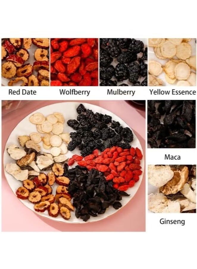 Wins Town Ginseng Five Treasure Tea – Herbal Blend with Red Dates, Goji Berries, Mulberries, Astragalus & Ginseng – 5g × 20 Bags × 2 Packs - Image 4