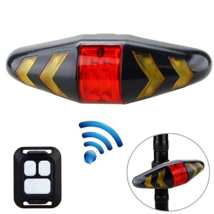 PureJoy Wireless Remote Control Turn Signal Tail Light for Bicycle, USB-C Rechargeable, Cool Projection Night Riding Safety Light for Mountain Bike
