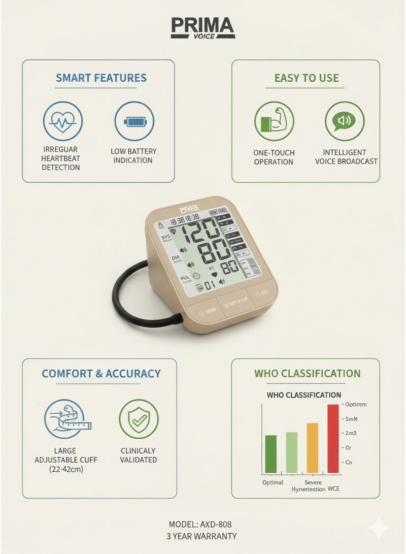 بريما لو بتدور على راحة واطمئنان جهاز قياس ضغط الدم الأوتوماتيك للذراع هو الحل العملي للمتابعة اليومية في البيت - Image 4