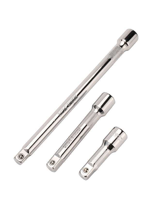 Heavy Duty Drive Socket Extension Silver Set 1/2 Inch 3 Pieces - Image 2