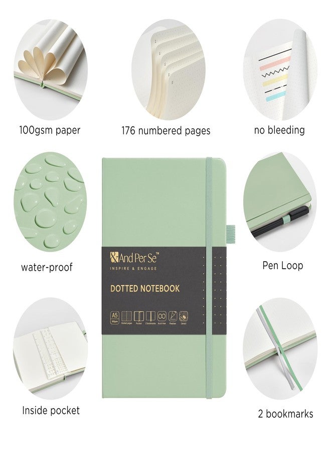 &And Per Se ⩓ Per Se Bullet Dotted Journal Kit, A5 Hardcover Dotted Journaling Set (Pink), 6 Fineliner Pens, 8 Sticker & 5 Stencil Sheets, 6 Washi Tapes with Giftable Box - Image 3