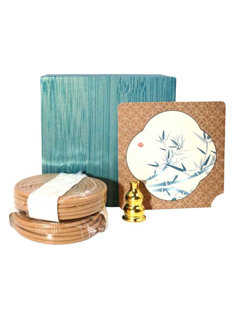 Bakhoor BoSidin Premium Cambodian Incense Gift Box – 20pcs Coil Incense (2-Hour Burn Time Each) with Elegant Mini Holder  - Image 2