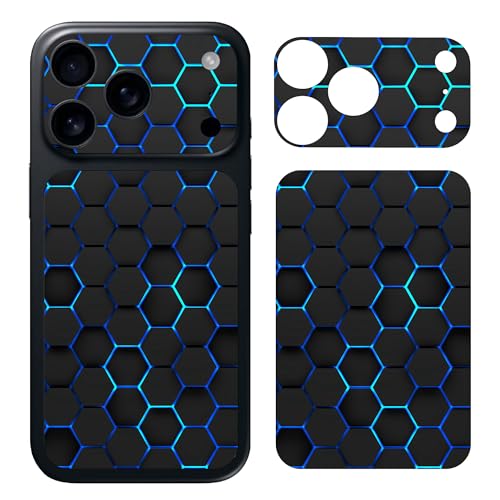 CXWITHY Skin Wrap for iPhone 17 Pro Max, Protective Film Sitcker Cover for Camera, Ultra Thin Vinyl Decal for Phone Back (Honeycomb Design) - Image 1