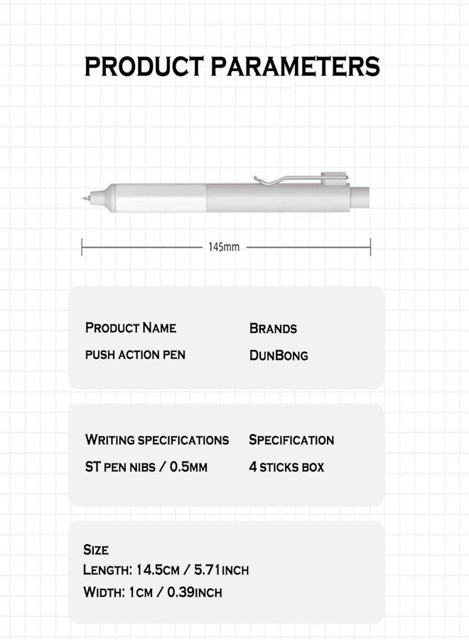DUNBONG Black Gel Pens, Fine Point Black Ink Pen, 0.5mm Retractable Rollerball Pen (4) - Image 3