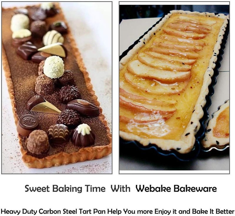 وي بيك علبة كيك مستطيلة من webake / علبة كيك فواكه بأبعاد 36 × 15 سم، مزودة بقاعدة رفع من الصلب قابلة للإزالة بلون أسود، مع طلاء غير لاصق على القاعدة. - Image 5