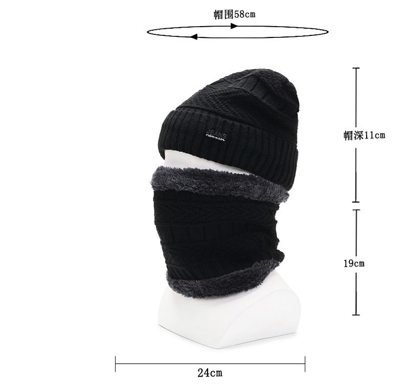 Women Winter Cap Bear Ear Scarf Integrated Warm Plush Knit Hat - Image 4
