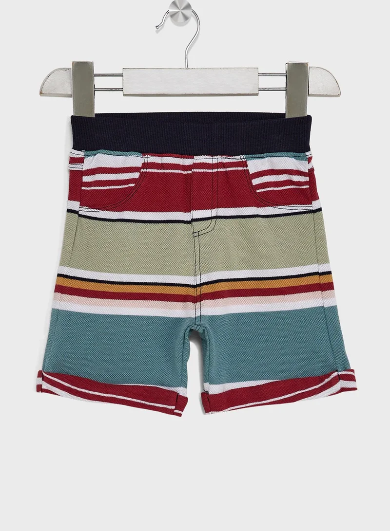 GUESS Infant Logo T-Shirt & Striped Shorts Set