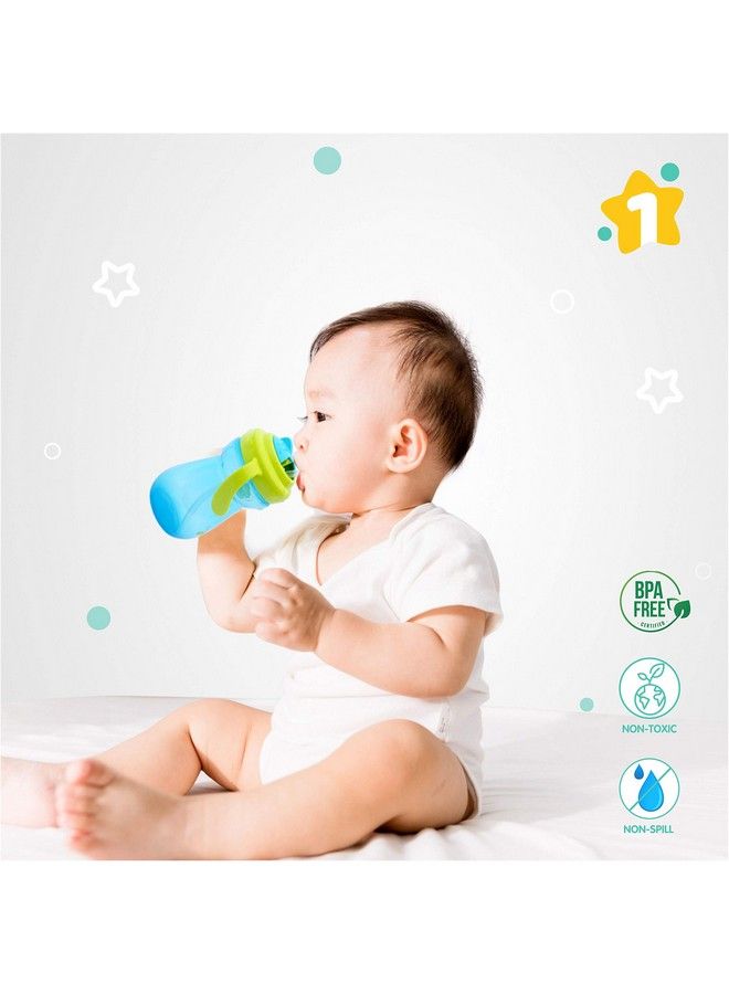 1st Step Bpa Free Straw Sipper Cup With Twin Handle (Blue) - Image 3