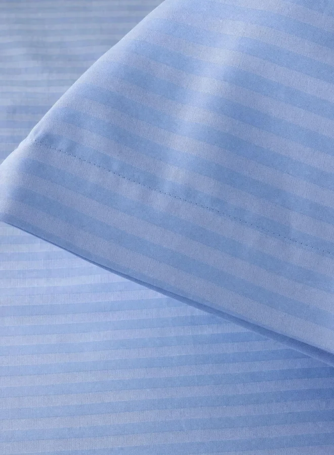 Styli Pack Of 2 - Stripe Single Fitted Bedsheet(Single Bedsheet And Pillow Cover)