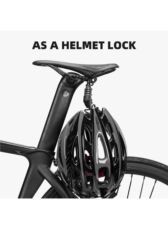 150CM 4-Digit Combination Steel Cable Bike Lock, Resettable Code, Anti-Theft for Bicycles & Motorcycles, Black - Image 4
