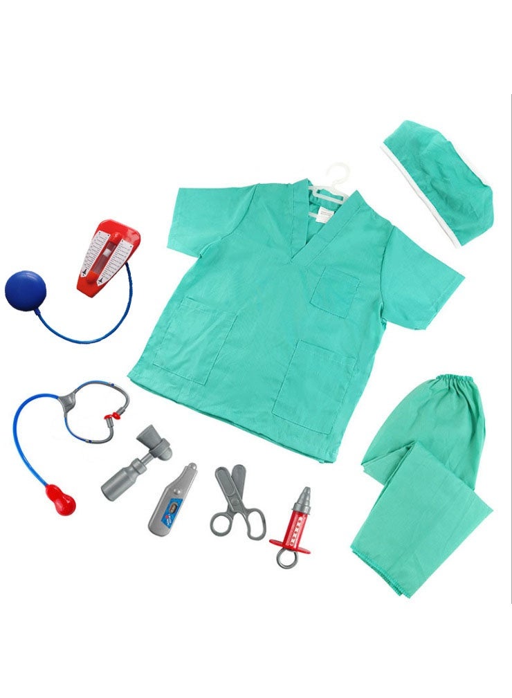Halamodo Doctor Costume for Kids, Surgery Pretend Play Costume Set, Doctor Role-Play Dress-Up Set, With Rich Medical Play Accessories, Real Doctor Role-Play with Medical Tools, Career Day Cosplay Pretend Play Outfit For Themed Birthday, Party Performance,  Best Creative Gift For Children, For 3-10 Years Old - Image 1